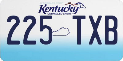 KY license plate 225TXB