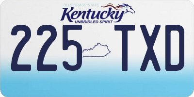 KY license plate 225TXD