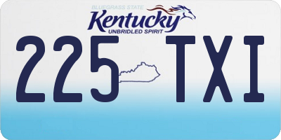 KY license plate 225TXI
