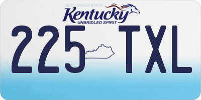 KY license plate 225TXL