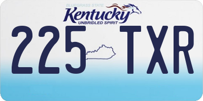 KY license plate 225TXR