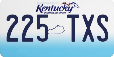 KY license plate 225TXS