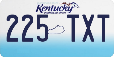 KY license plate 225TXT