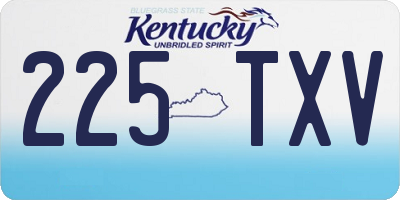 KY license plate 225TXV