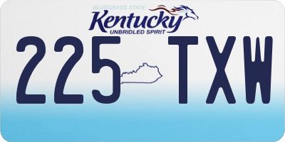 KY license plate 225TXW