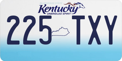 KY license plate 225TXY