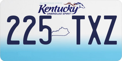 KY license plate 225TXZ