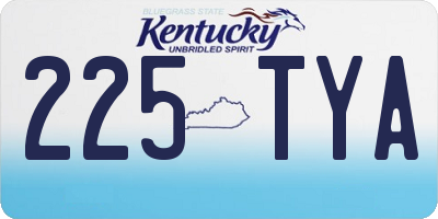 KY license plate 225TYA
