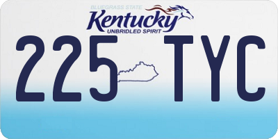 KY license plate 225TYC