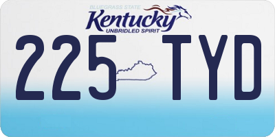KY license plate 225TYD