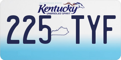 KY license plate 225TYF
