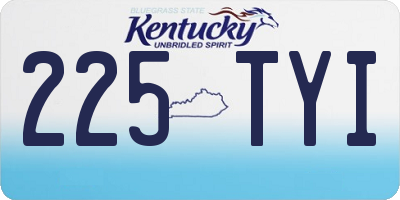 KY license plate 225TYI