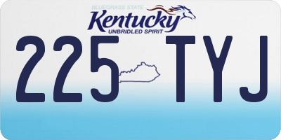 KY license plate 225TYJ