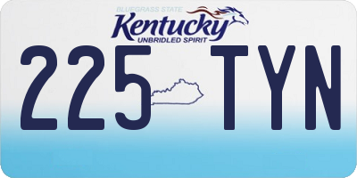KY license plate 225TYN