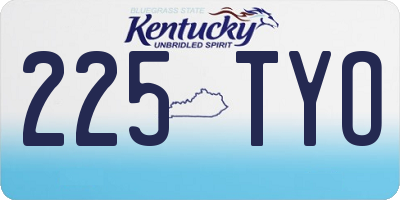 KY license plate 225TYO