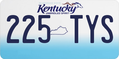 KY license plate 225TYS