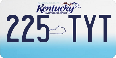 KY license plate 225TYT