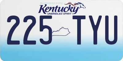 KY license plate 225TYU