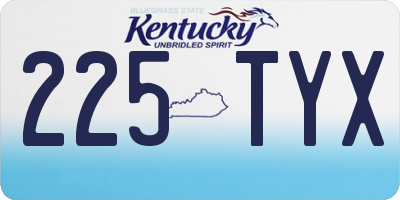 KY license plate 225TYX