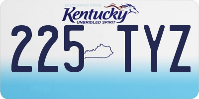 KY license plate 225TYZ