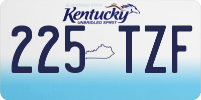 KY license plate 225TZF