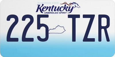 KY license plate 225TZR