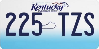 KY license plate 225TZS