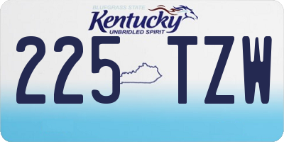 KY license plate 225TZW