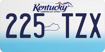 KY license plate 225TZX