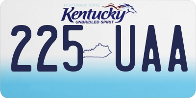 KY license plate 225UAA