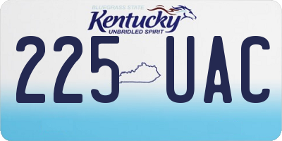 KY license plate 225UAC