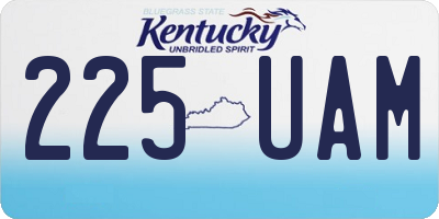 KY license plate 225UAM