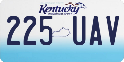KY license plate 225UAV