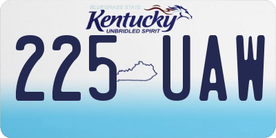 KY license plate 225UAW
