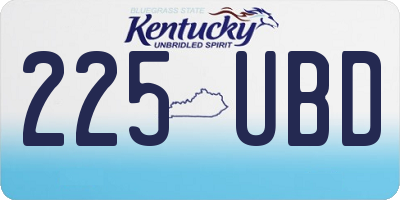 KY license plate 225UBD