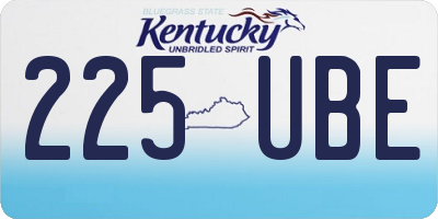 KY license plate 225UBE