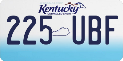 KY license plate 225UBF