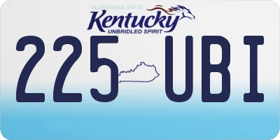 KY license plate 225UBI