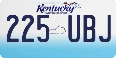 KY license plate 225UBJ