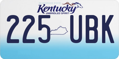 KY license plate 225UBK