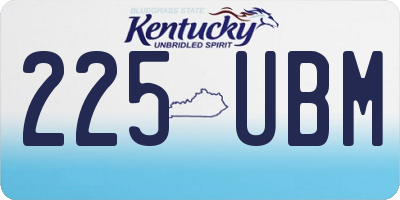 KY license plate 225UBM