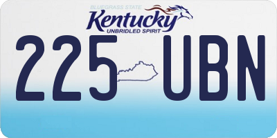 KY license plate 225UBN