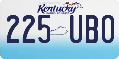 KY license plate 225UBO