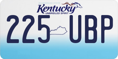 KY license plate 225UBP