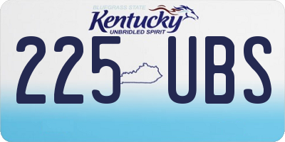 KY license plate 225UBS