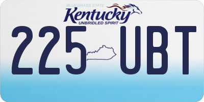 KY license plate 225UBT
