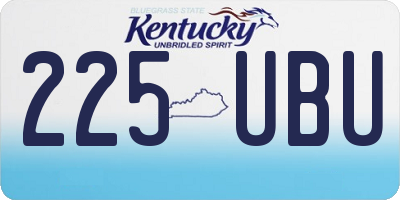 KY license plate 225UBU