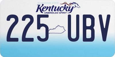 KY license plate 225UBV