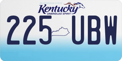 KY license plate 225UBW