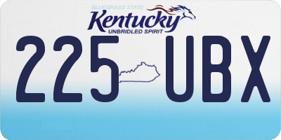 KY license plate 225UBX
